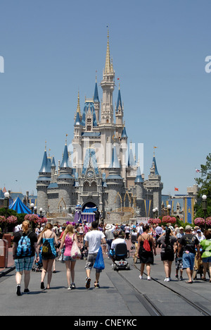 Magic Kingdom Cinderella Castle, Walt Disney World Resort, commonly known as Walt Disney World and informally as Disney World. Stock Photo