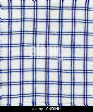 blue and white checkered napkin, full frame closeup Stock Photo