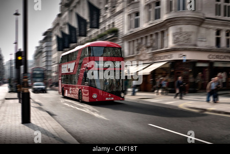 New Routemaster London Bus running on Route 38 in Piccadilly London W1 Stock Photo