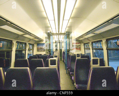 The interior of Standard Class in the MSO vehicle, aboard a First Great Western Class 165/1, showing the seats in the First Grou Stock Photo