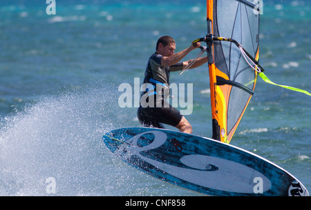 Windsurf at Le Morne, Mauritius Stock Photo