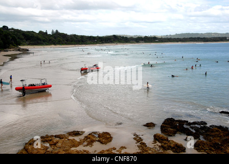 Diving boat returning after dive expedition at Byron Bay, NSW Australia Stock Photo