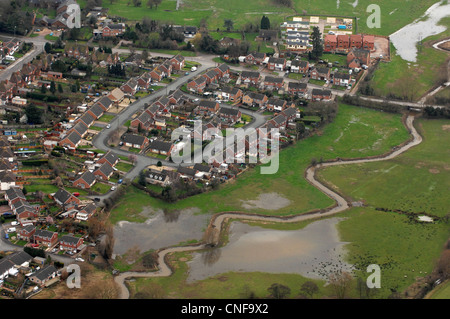 An aerial view near the Doxey Marshes area of Stafford Stock Photo