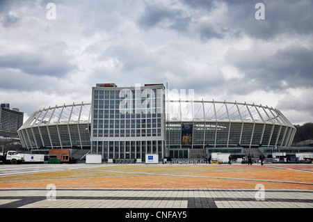 KYIV, UKRAINE - MARCH 31: National Olympic stadium in Kyiv (NSC Olimpiys'kyi), the main Euro-2012 final game stadium Stock Photo