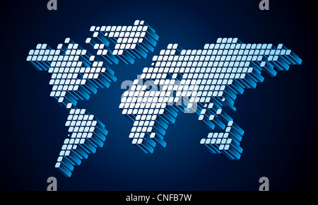 Dotted world map Stock Photo