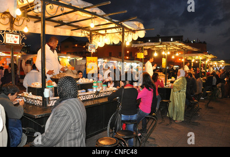 Snail Seller in Djemma el Fna square Marrakech, Morocco Stock Photo