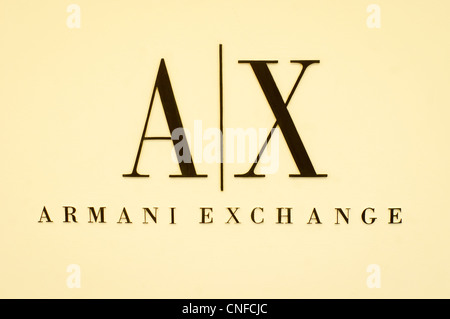 armani exchange store sign Stock Photo Alamy