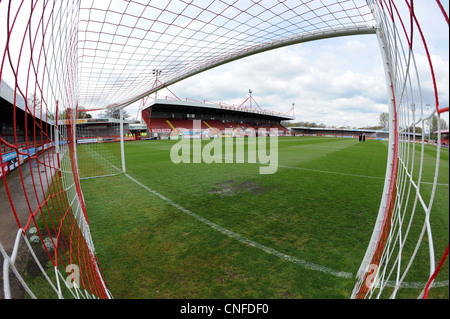 View inside Broadfield Stadium, home of Crawley Town Football Club Stock Photo