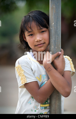 Portrait of a Burmese girl, Lashio, Burma Stock Photo