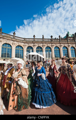 Actors in period dress at the Zwinger Palace Dresden, Germany. Stock Photo