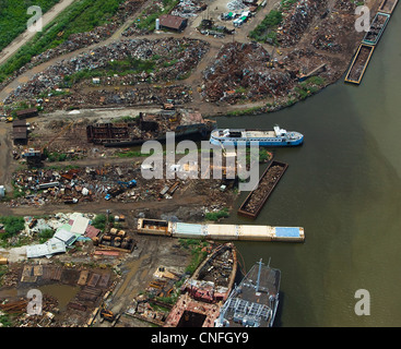 aerial photograph of rubble trash lower 9th Ward New Orleans hurricane Katrina aftermath