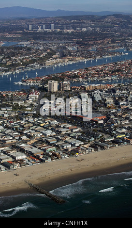 aerial photograph Newport Beach and Costa Mesa California Stock Photo