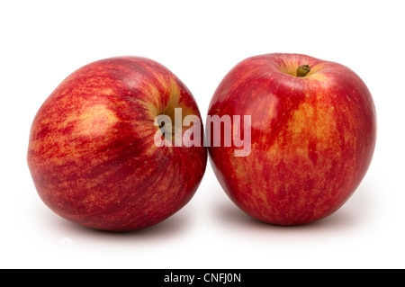 two red striped apple, isolated on white background Stock Photo