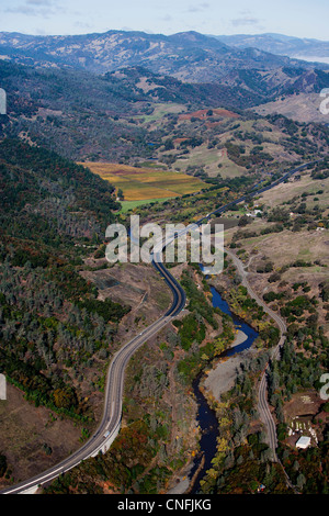 aerial photograph Russian River Sonoma County, California Stock Photo