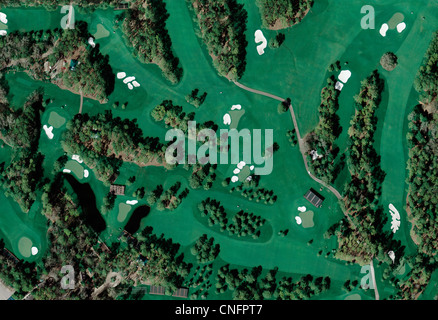 aerial photo map of Augusta National Golf Club Georgia Stock Photo