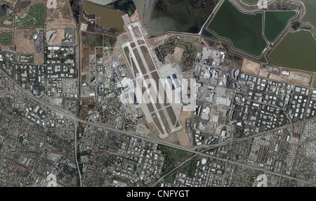 aerial photo map Moffett Field, Mountain View, California Stock Photo