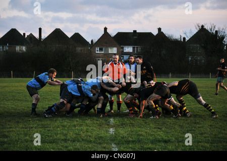 Rugby Scrum Stock Photo