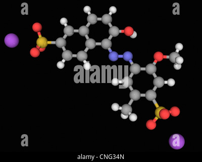 Allura Red AC molecule Stock Photo