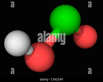 Chlorous acid molecule Stock Photo