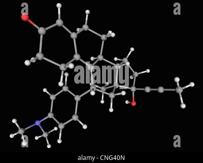 Mifepristone drug molecule Stock Photo