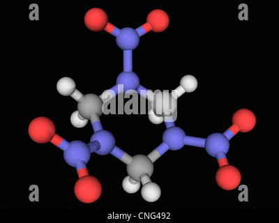 RDX explosive molecule Stock Photo