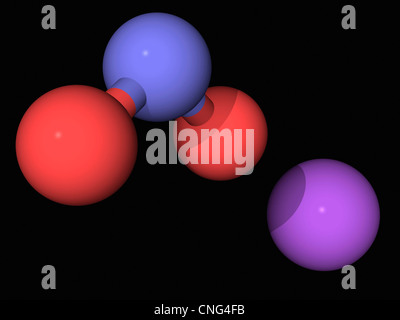 Sodium nitrite molecule Stock Photo