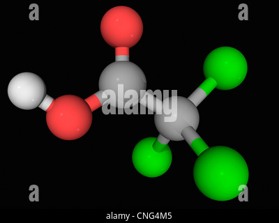 Trichloroacetic acid molecule Stock Photo