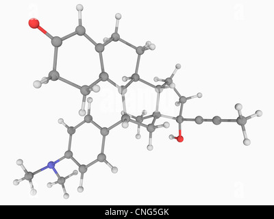 Mifepristone drug molecule Stock Photo