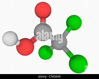 Trichloroacetic acid molecule Stock Photo