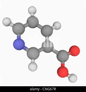 Vitamin B3 (nicotinic acid) molecule Stock Photo