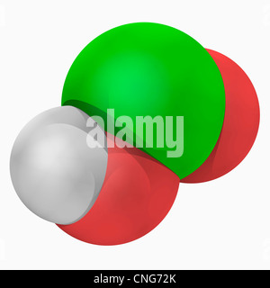 Chlorous acid molecule Stock Photo