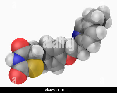 Pioglitazone drug molecule Stock Photo