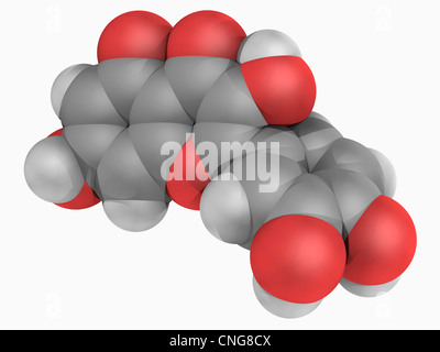 Quercetin molecule Stock Photo