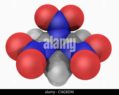 RDX explosive molecule Stock Photo