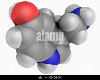 Serotonin molecule Stock Photo