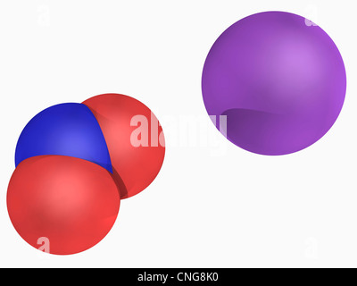 Sodium nitrite molecule Stock Photo