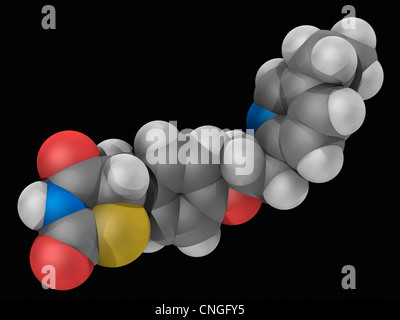 Pioglitazone drug molecule Stock Photo