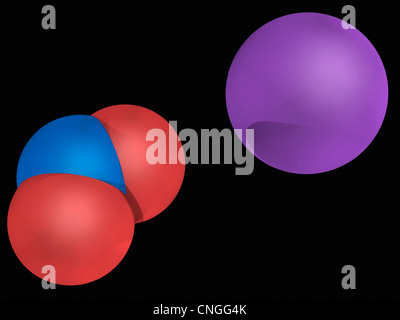 Sodium nitrite molecule Stock Photo