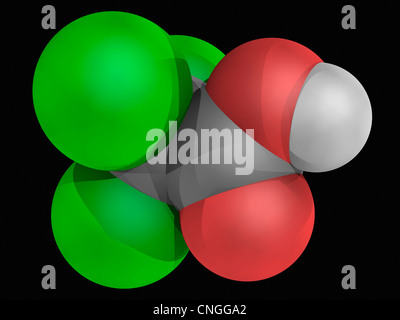 Trichloroacetic acid molecule Stock Photo