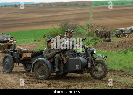 Motorized forces of Vlasov army. Re-enactment of the Battle for Orechov ...