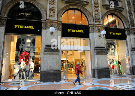 Stefanel shop. Galleria Vittorio Emanuele II. Milano Italy Stock Photo
