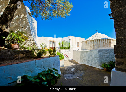 Europe Greece, Dodecanese,Patmos, the Monastry and Cave of the Apocalypsis Stock Photo