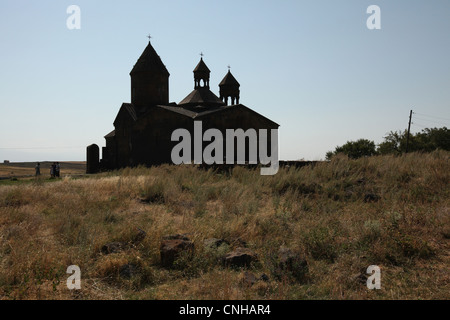 Church of Zion (1215) in Saghmosavank Monastery in Aragatsotn Province, Armenia. Stock Photo