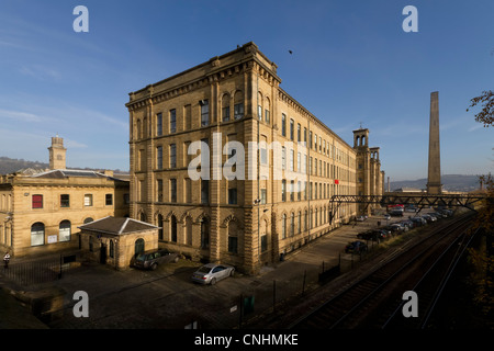 Salts Mill, in the UNESCO World Heritage Site of Saltaire, West Yorkshire. Stock Photo