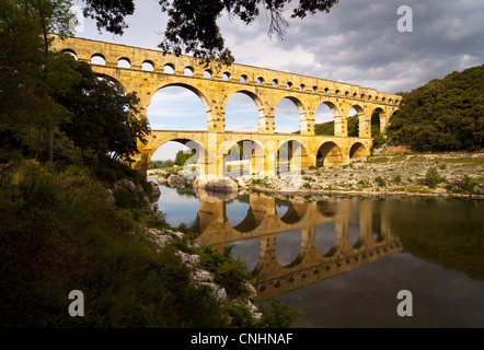The Pont Du Gard aqueduct in France Stock Photo