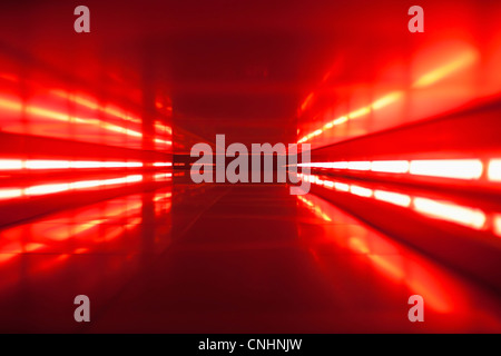 An abstract corridor in red tones Stock Photo