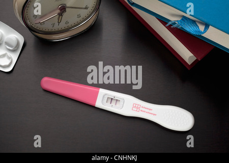 A positive pregnancy test Stock Photo