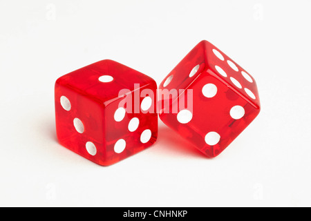 Two red dice Stock Photo