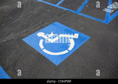 Disabled parking space Stock Photo