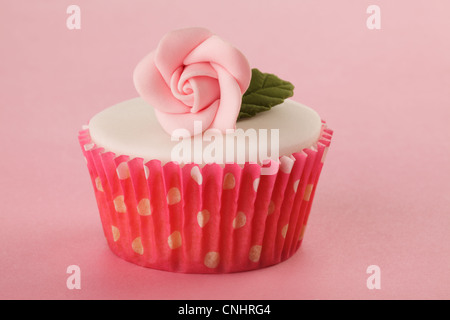 PINK ROSE CUPCAKE Stock Photo